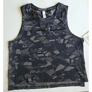 Lululemon train to be tank 4 Mosaic Multiply Black / Gull Grey NWT